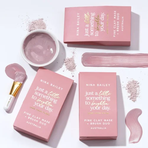 PINK CLAY MASK & BRUSH DUO