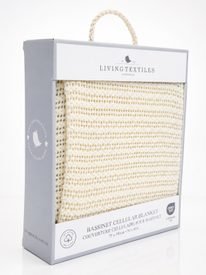 Living Textiles – Bassinet Cotton Cellular Blanket (Natural White)