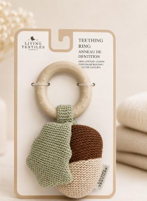 Living Textiles – Acorn Teething Ring Rattle