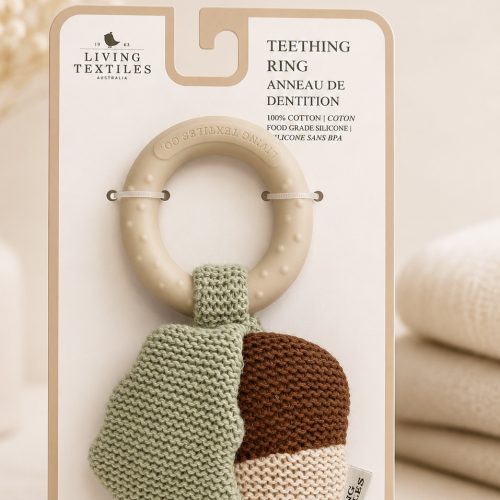 Living Textiles – Acorn Teething Ring Rattle